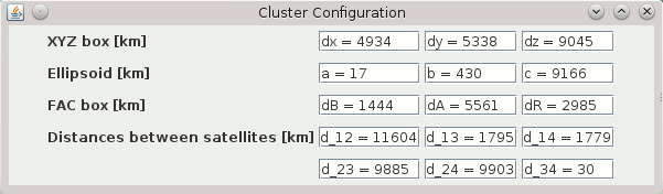 Cluster Configuration Window